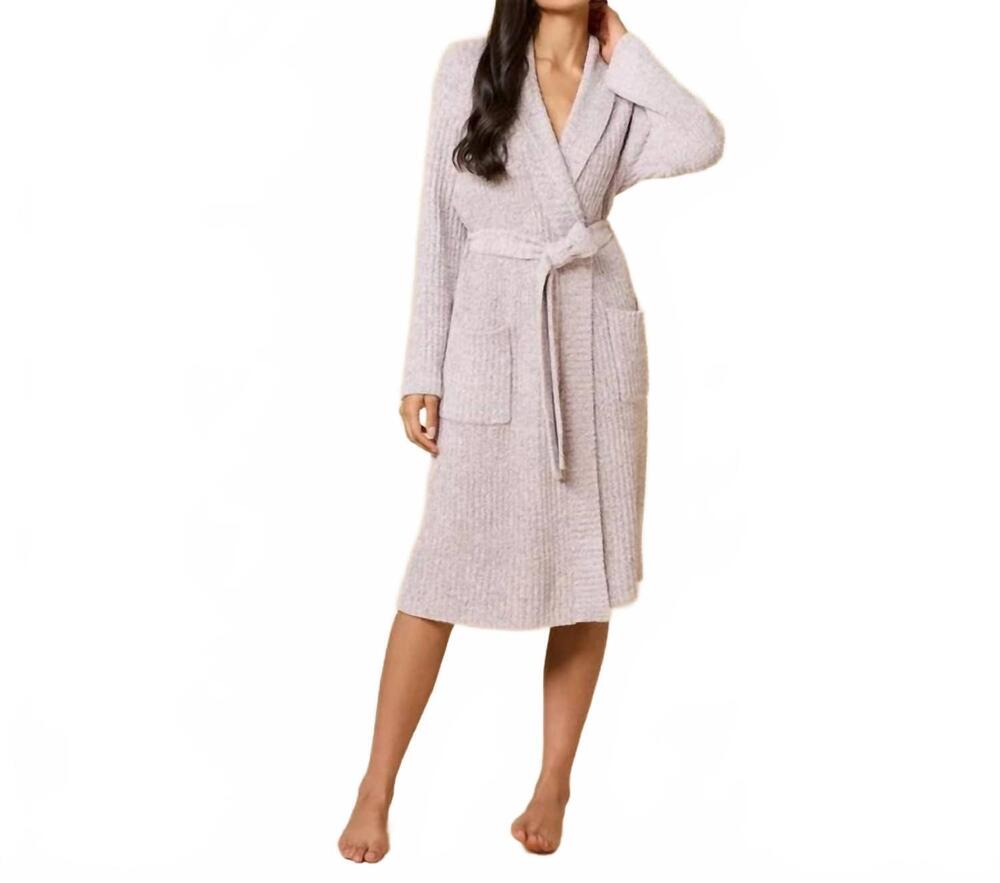 NEW SOFTIES ultra soft marshmallow wrap robe in heather driftwood
